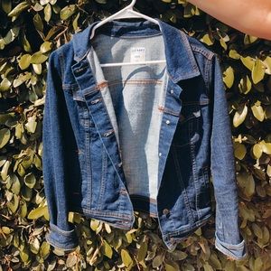 | dark blue denim jacket